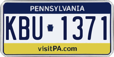 PA license plate KBU1371