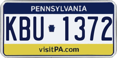 PA license plate KBU1372
