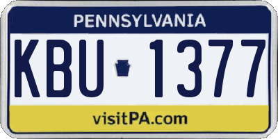 PA license plate KBU1377