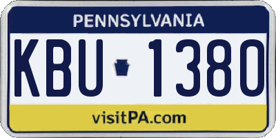 PA license plate KBU1380
