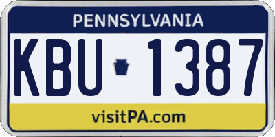 PA license plate KBU1387