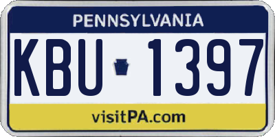 PA license plate KBU1397
