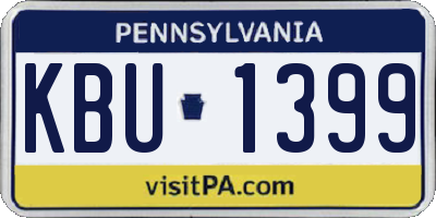 PA license plate KBU1399