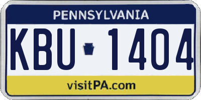 PA license plate KBU1404