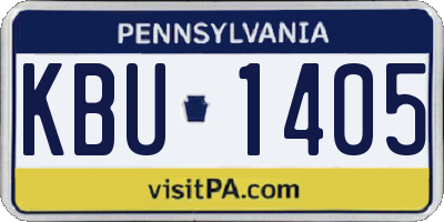 PA license plate KBU1405