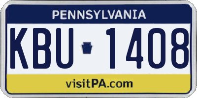 PA license plate KBU1408