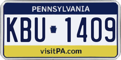 PA license plate KBU1409