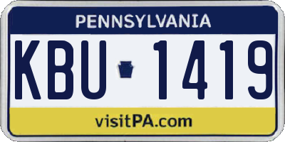 PA license plate KBU1419