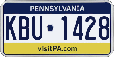 PA license plate KBU1428
