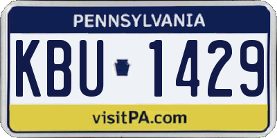 PA license plate KBU1429