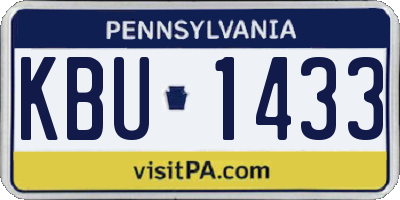 PA license plate KBU1433