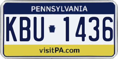 PA license plate KBU1436
