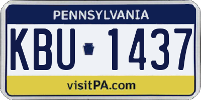 PA license plate KBU1437