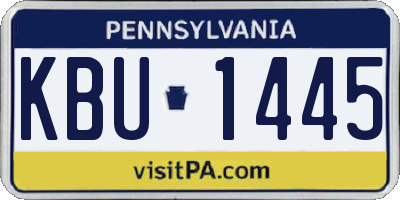 PA license plate KBU1445