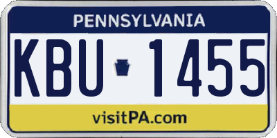 PA license plate KBU1455