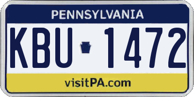 PA license plate KBU1472
