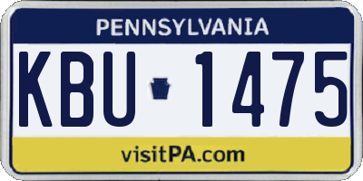PA license plate KBU1475
