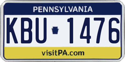 PA license plate KBU1476