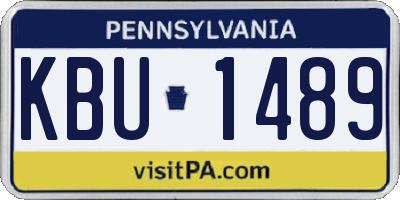 PA license plate KBU1489