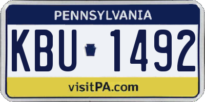 PA license plate KBU1492