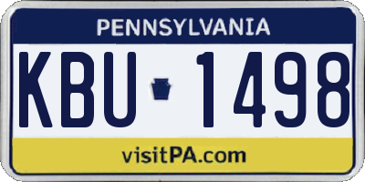 PA license plate KBU1498
