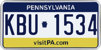 PA license plate KBU1534
