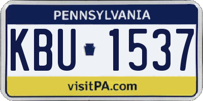 PA license plate KBU1537