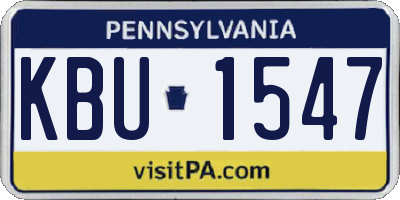 PA license plate KBU1547