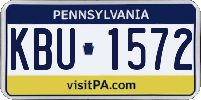 PA license plate KBU1572