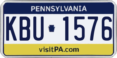 PA license plate KBU1576