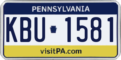PA license plate KBU1581