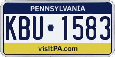 PA license plate KBU1583