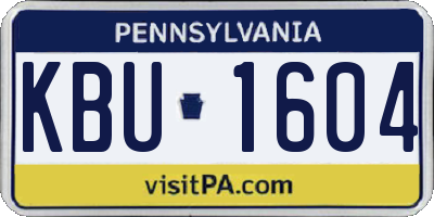 PA license plate KBU1604