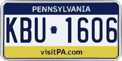 PA license plate KBU1606