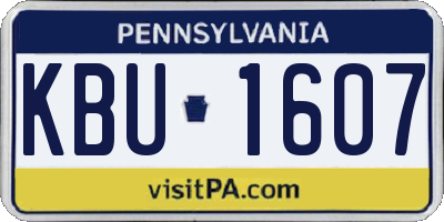 PA license plate KBU1607