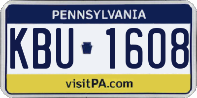 PA license plate KBU1608