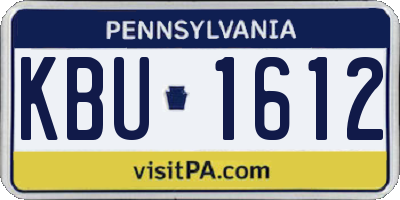 PA license plate KBU1612