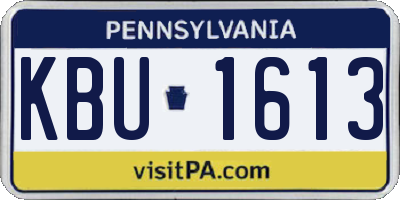 PA license plate KBU1613