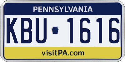 PA license plate KBU1616