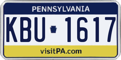 PA license plate KBU1617