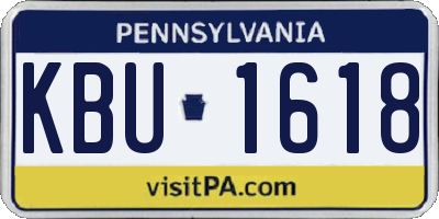 PA license plate KBU1618