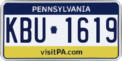 PA license plate KBU1619