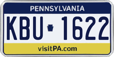 PA license plate KBU1622