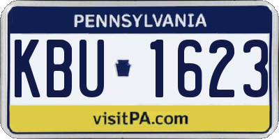 PA license plate KBU1623