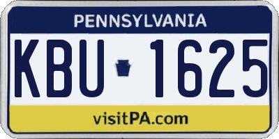 PA license plate KBU1625