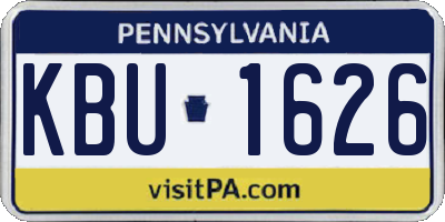 PA license plate KBU1626