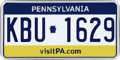 PA license plate KBU1629