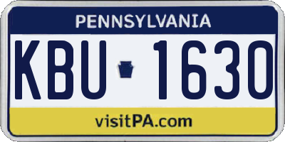 PA license plate KBU1630