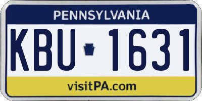 PA license plate KBU1631