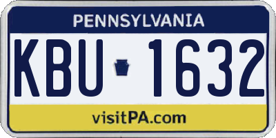 PA license plate KBU1632